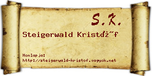 Steigerwald Kristóf névjegykártya