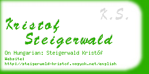 kristof steigerwald business card